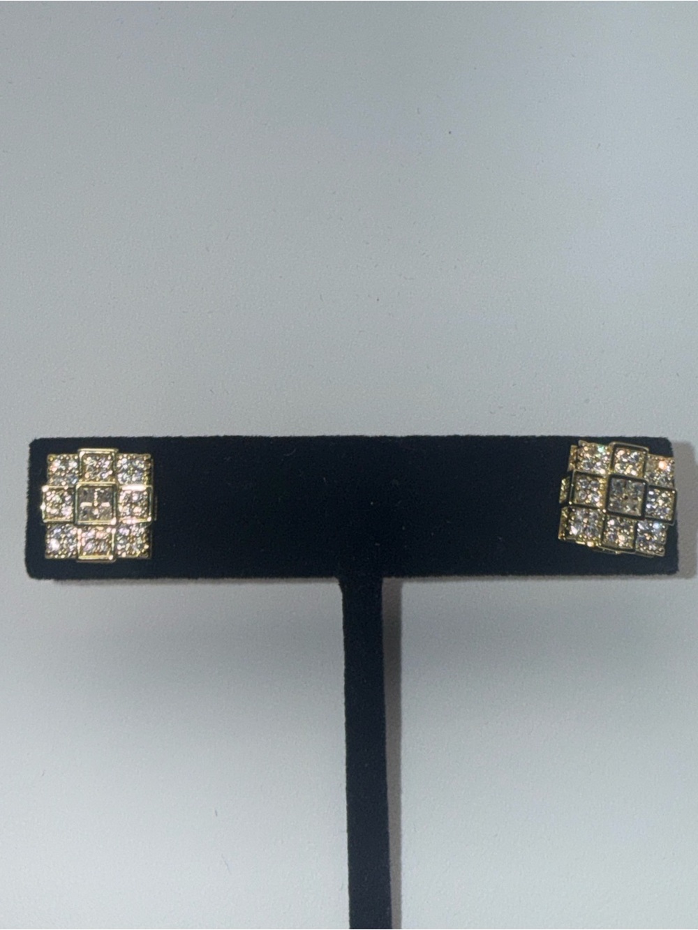 18K Gold Dipped Square Earrings – AAA CZ Screw Back